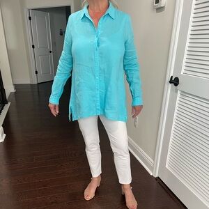 Eileen Fisher Light Blue Long Sleeve Blouse